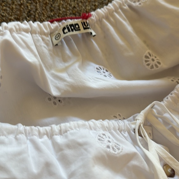 Ciao Lucia Olympia Top NWT in white NEW Sz XS eyelet 100% cotton blouse peplum - Picture 9 of 10